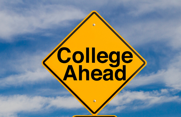  college ahead sign